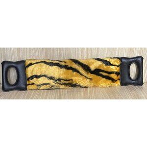 Swank Tiger Print Faux Fur & Black Leather Boot Polish Storage Pouch With Zipper